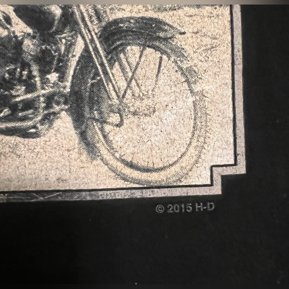 Harley Davidson Motorcycles Bass Fishing Black Tee  Men’s XL Huntington, WV 2015 - Picture 5 of 5